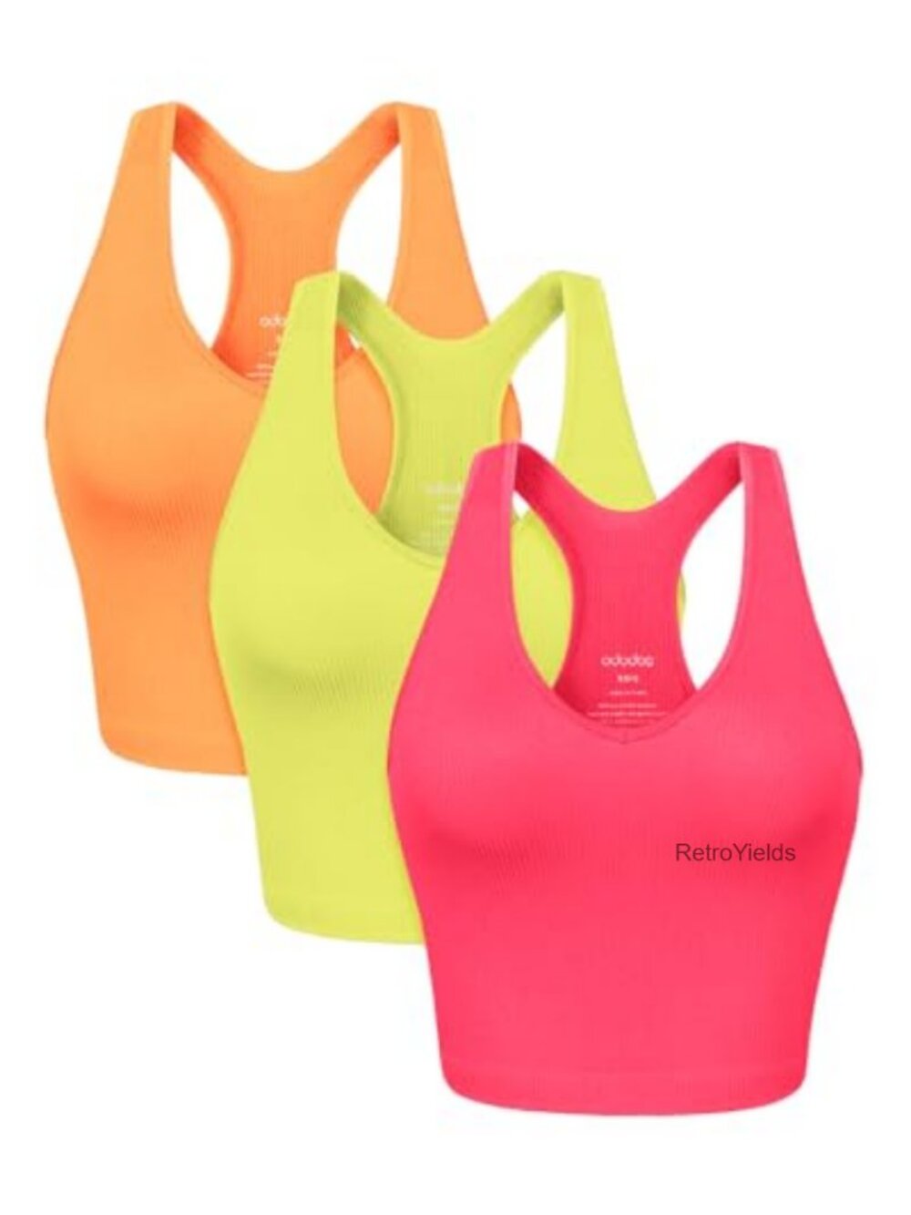 Seamless Racerback Crop Tank Ribbed Knit Soft Yoga Top